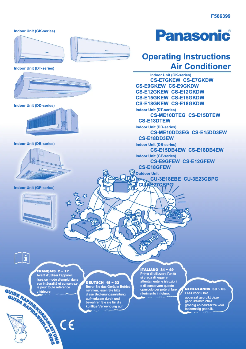 Page 1 de la notice Manuel utilisateur Panasonic CS-E12GKEW