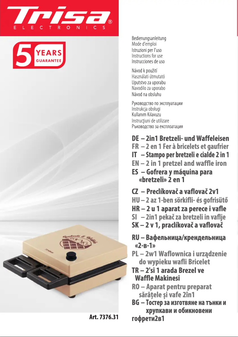 Page 1 de la notice Manuel utilisateur Trisa Bretzeli & Waffles 7376.31