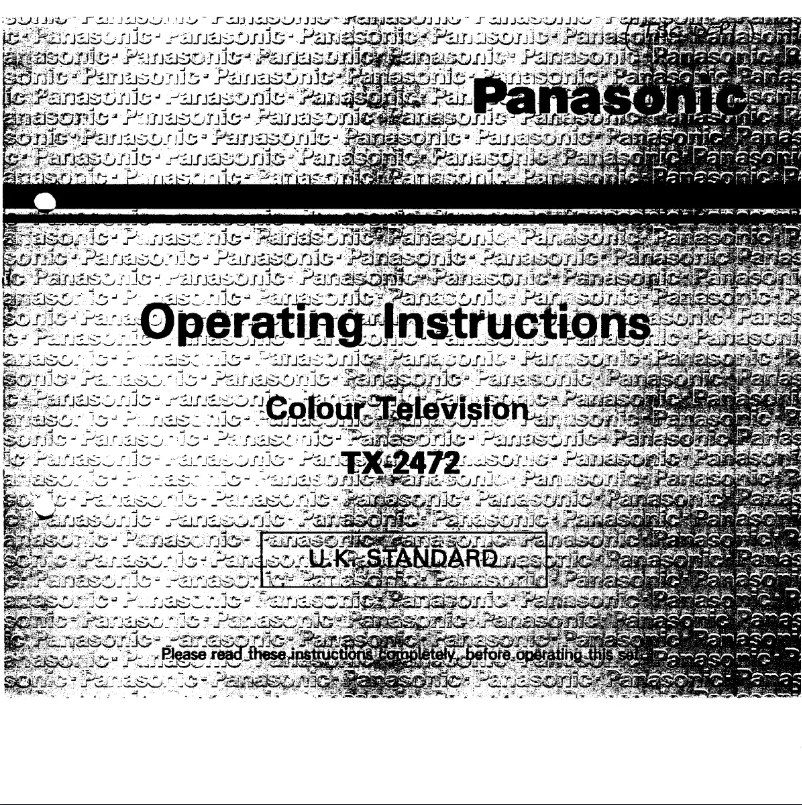 Page 1 de la notice Manuel utilisateur Panasonic TX-2472