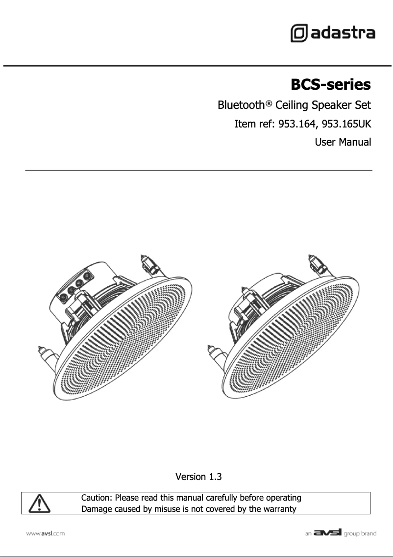 Página 1 del manual Manual de usuario Adastra BCS65S