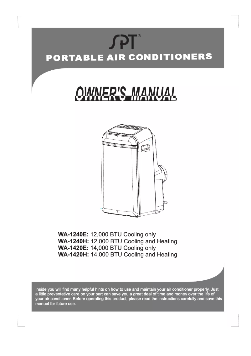Page 1 de la notice Manuel utilisateur SPT WA-1420E