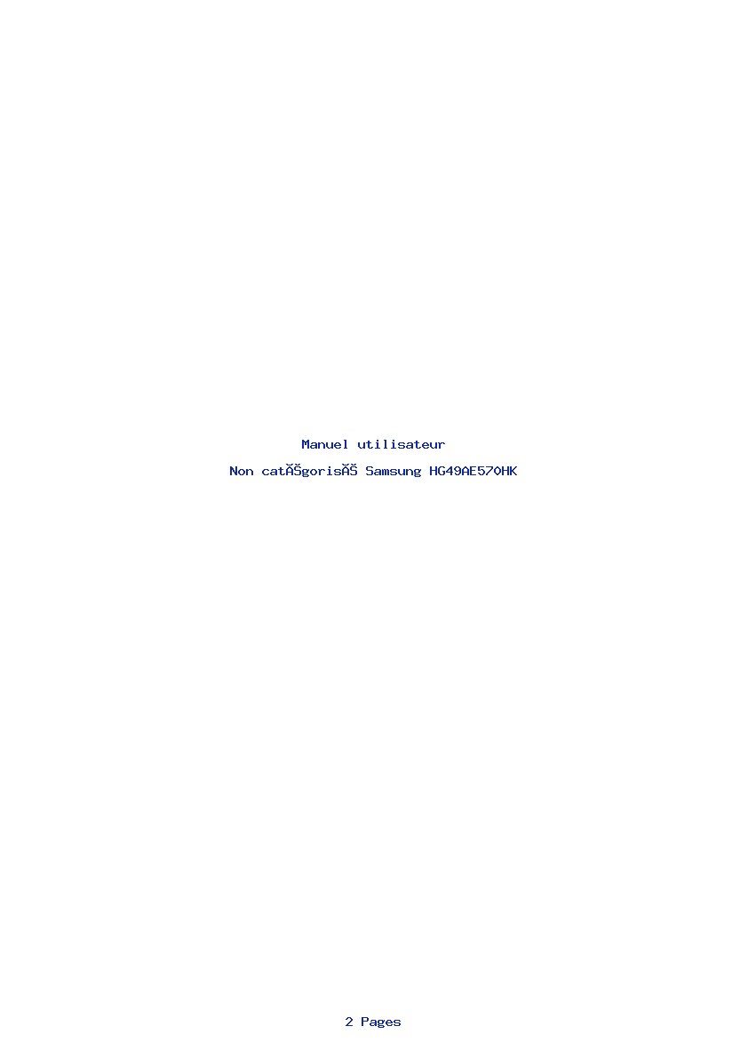 Page 1 de la notice Manuel utilisateur Samsung HG49AE570HK