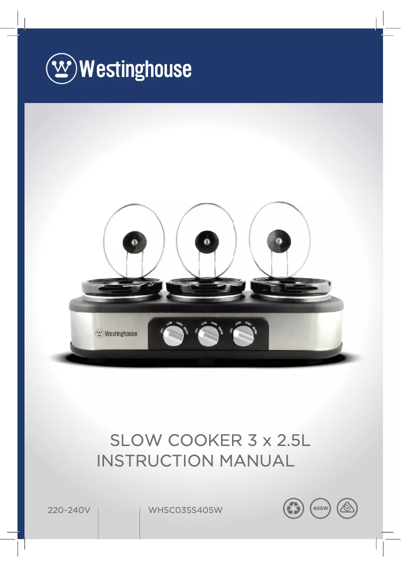 Página 1 del manual Manual de usuario Westinghouse WHSC03SS