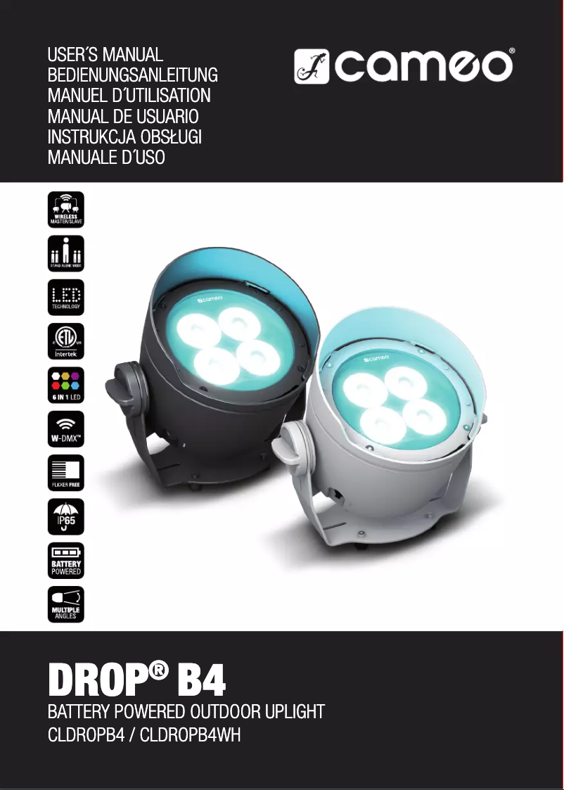 Page 1 of the manual User Manual Cameo DROP B4