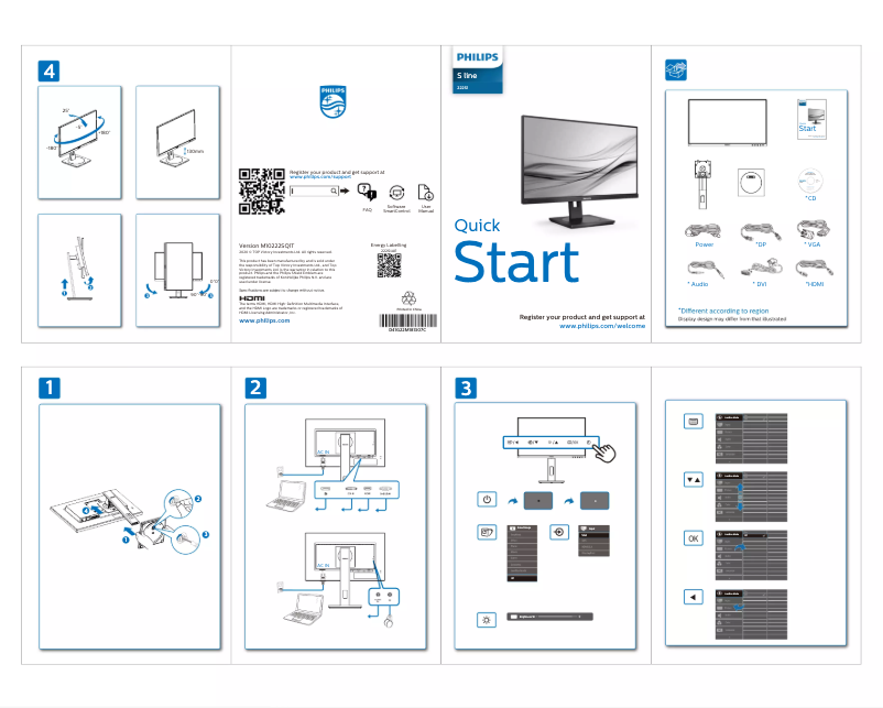 Page 1 of the manual Quick Start Guide Philips 222S1AE