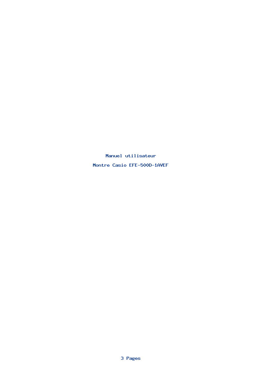 Page 1 de la notice Manuel utilisateur Casio EFE-500D-1AVEF
