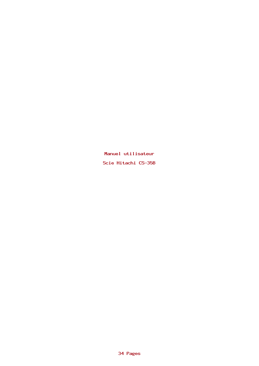 Page 1 de la notice Manuel utilisateur Hitachi CS-35B