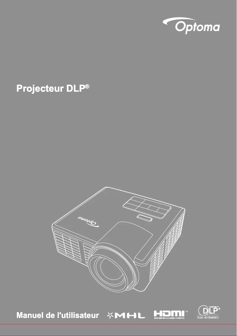 Page 1 de la notice Manuel utilisateur Optoma ML1050ST