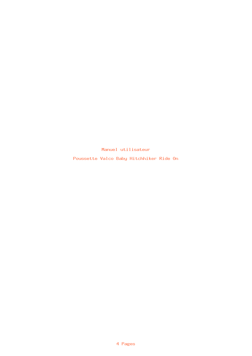 Page 1 de la notice Manuel utilisateur Valco Baby Hitchhiker Ride On