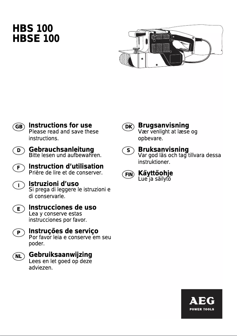 Page 1 de la notice Manuel utilisateur AEG HBSE 100