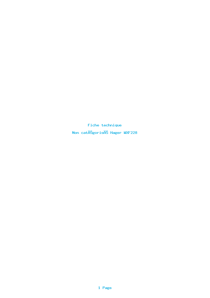 Image de la première page du manuel de l'appareil WXF228