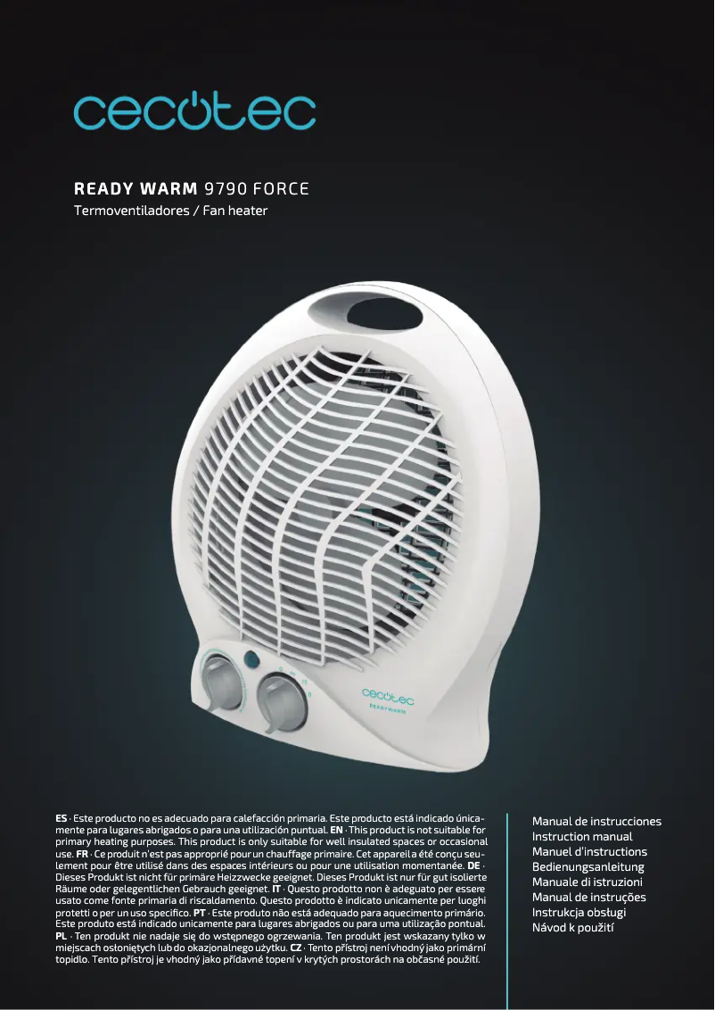 Page 1 of the manual User Manual Cecotec Ready Warm 9790 Force