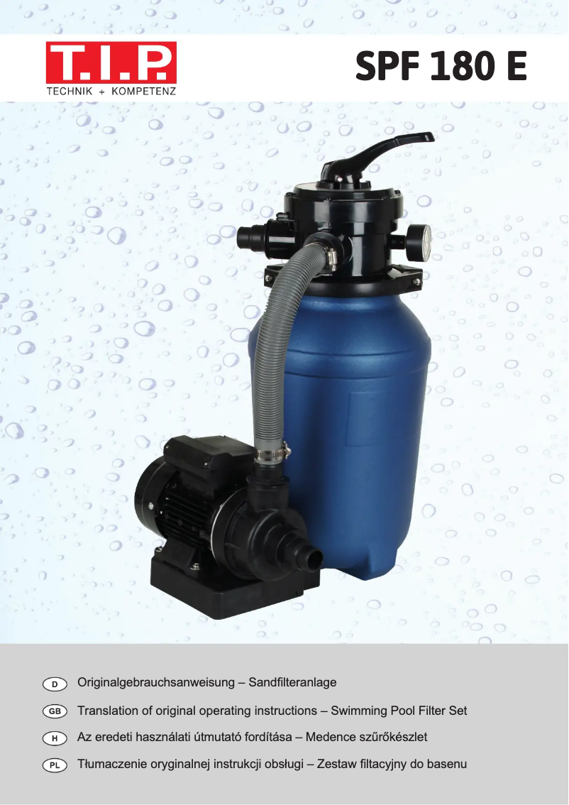 Página 1 del manual Manual de usuario T.I.P. SPF 180 E