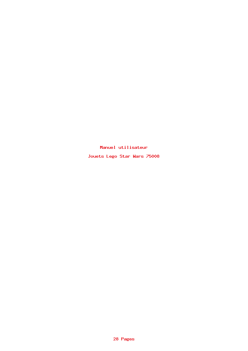 Page 1 de la notice Manuel utilisateur Lego Star Wars 75008