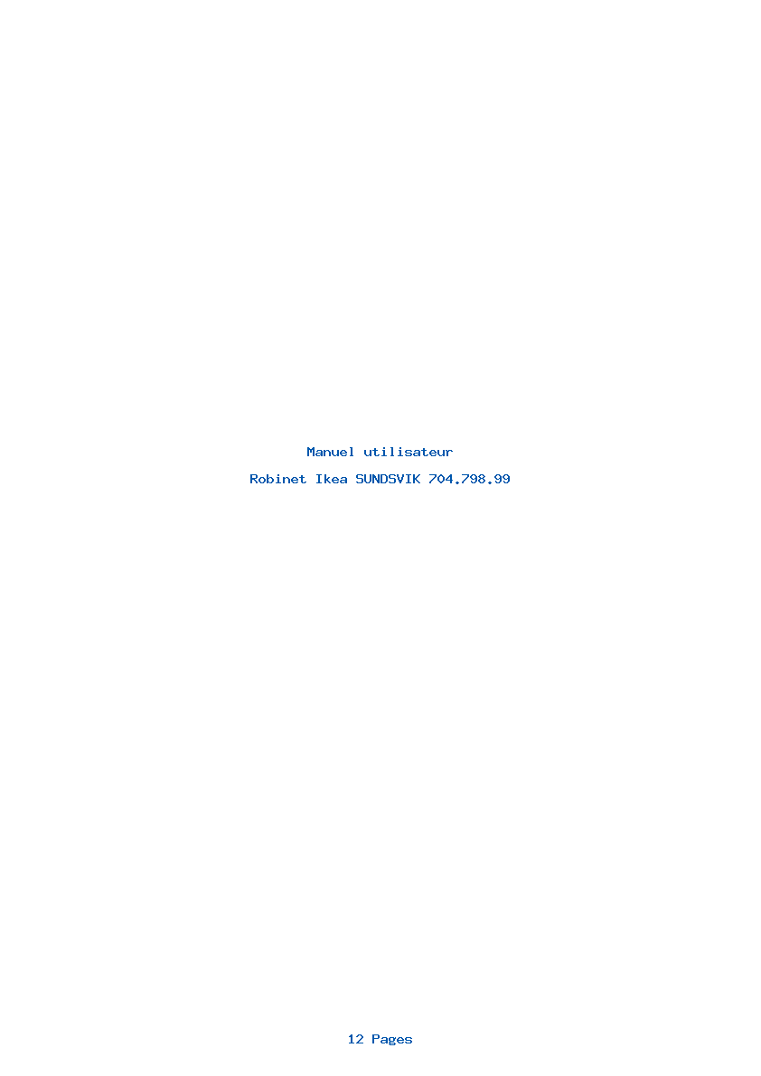 Page 1 de la notice Manuel utilisateur Ikea SUNDSVIK 704.798.99