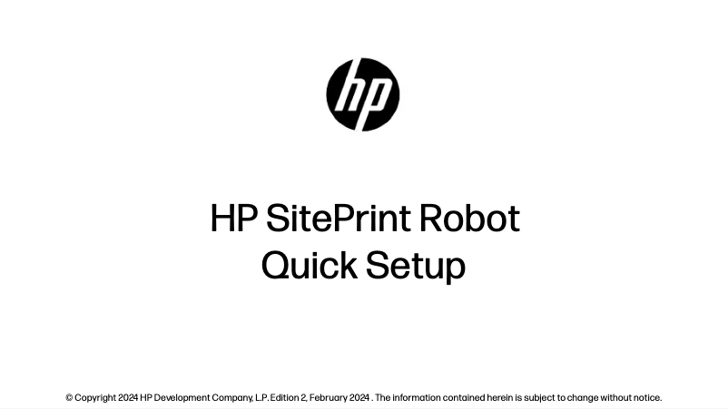 Página 1 del manual Instrucciones / montaje HP SitePrint Robot