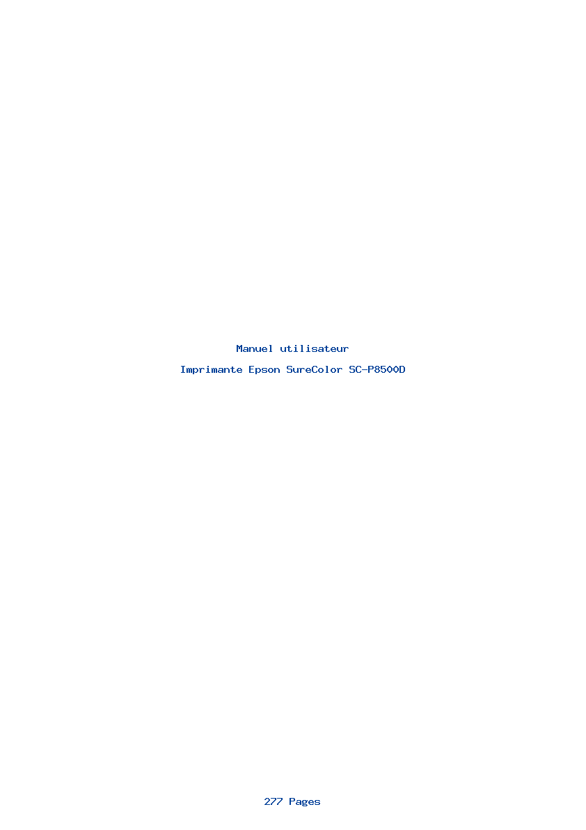 Page 1 de la notice Manuel utilisateur Epson SureColor SC-P8500D