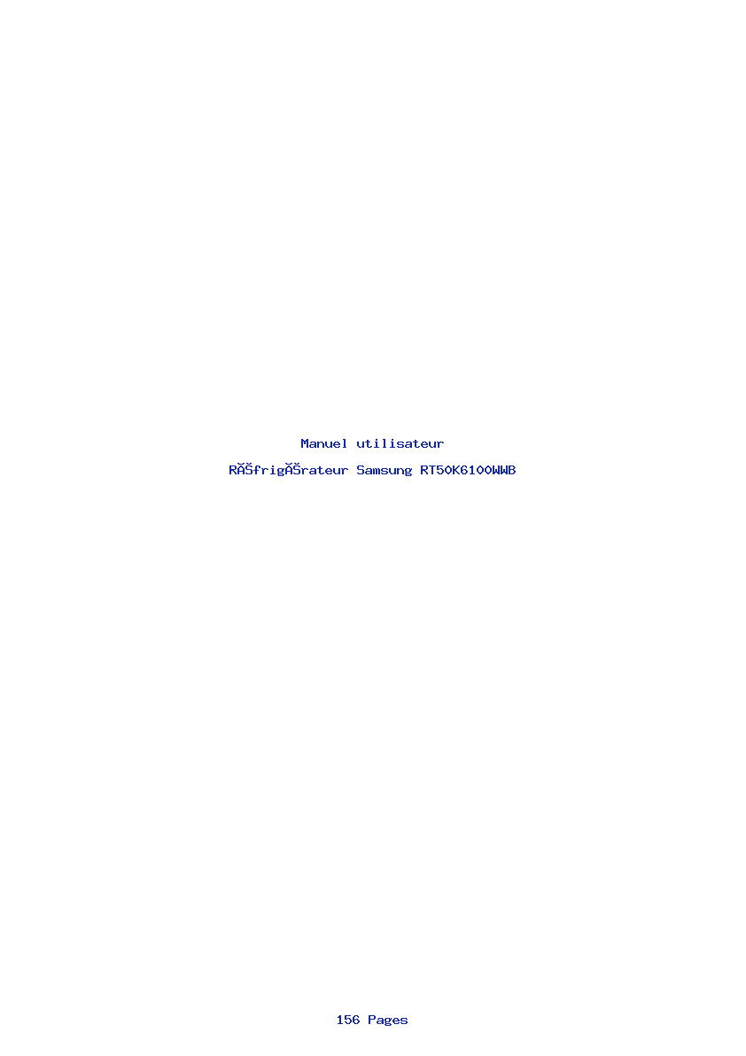 Page 1 de la notice Manuel utilisateur Samsung RT50K6100WWB
