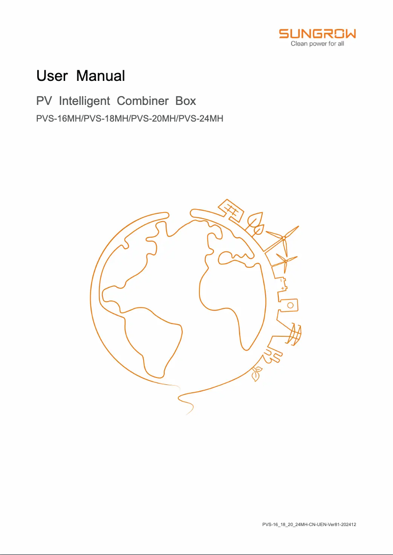 Página 1 del manual Manual de usuario Sungrow PVS24MH