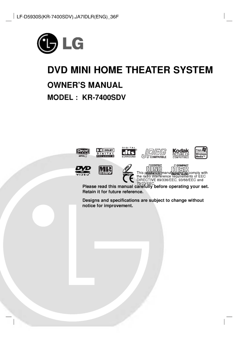 Page 1 of the manual User Manual LG LF-D5930S
