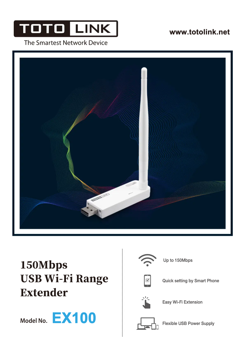 Página 1 del manual Ficha técnica Totolink EX100