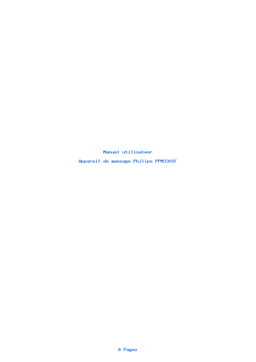 Page 1 de la notice Manuel utilisateur Philips PPM3301F