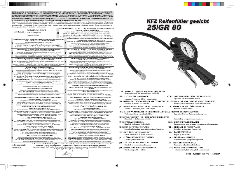 Page 1 de la notice Manuel utilisateur Aerotec 25/GR 80