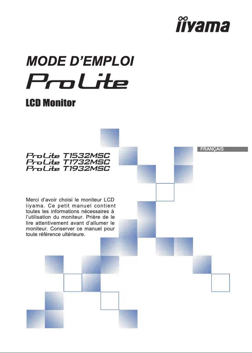Page 1 de la notice Manuel utilisateur Iiyama ProLite T1532MSC