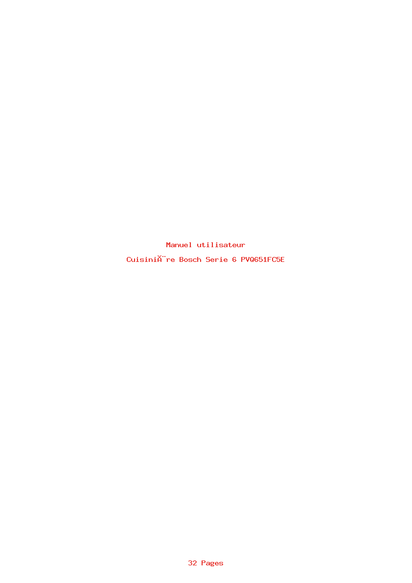 Page 1 de la notice Manuel utilisateur Bosch Serie 6 PVQ651FC5E