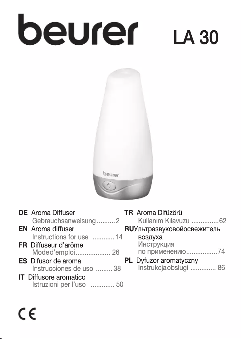 Page 1 de la notice Manuel utilisateur Beurer LA 30