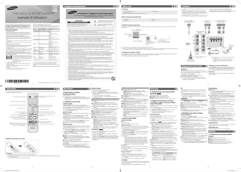Página 1 del manual Manual de usuario Samsung PS51F4000AR