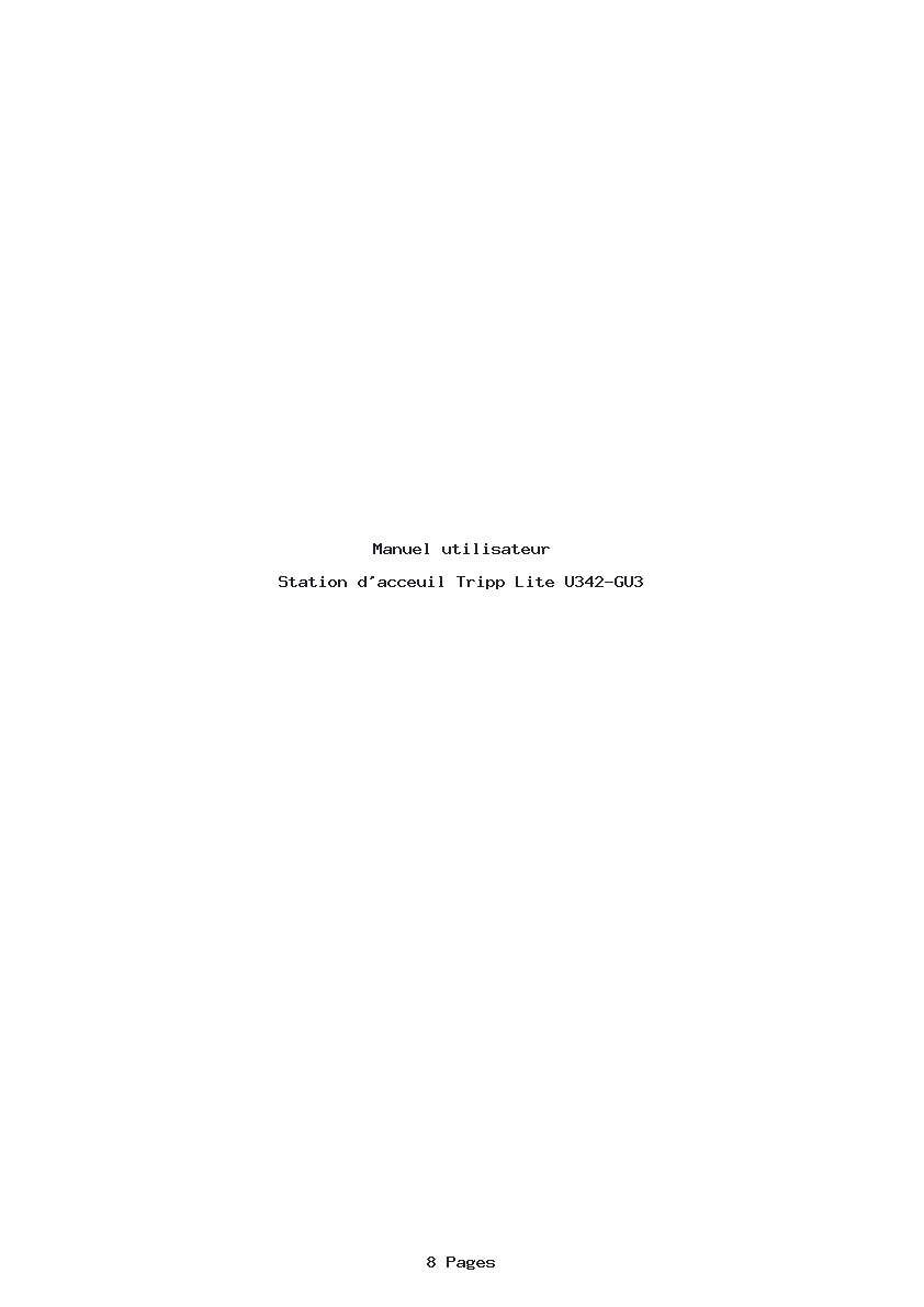 Page 1 de la notice Manuel utilisateur Tripp Lite U342-GU3