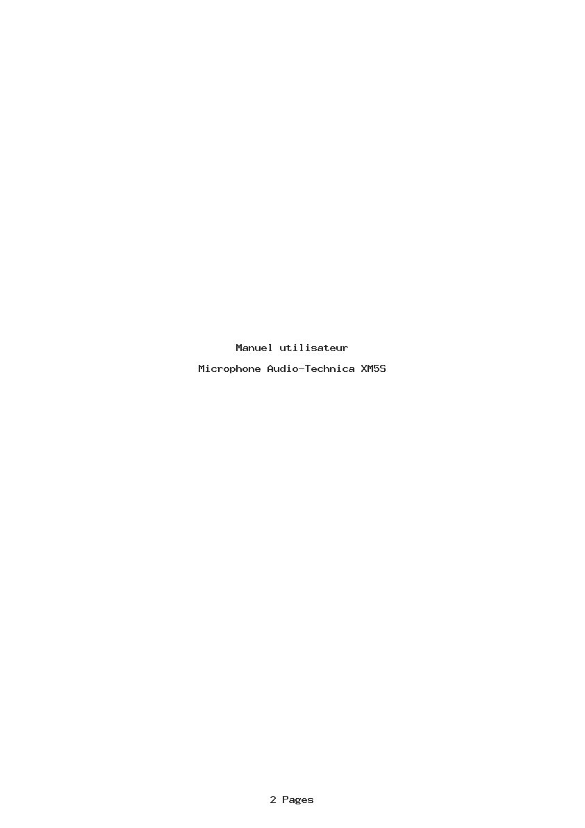 Page 1 de la notice Manuel utilisateur Audio-Technica XM5S