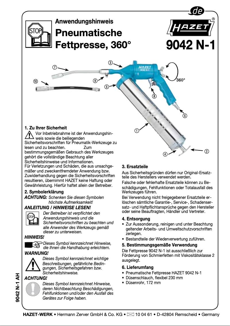 Page 1 de la notice Manuel utilisateur Hazet 9042N-1
