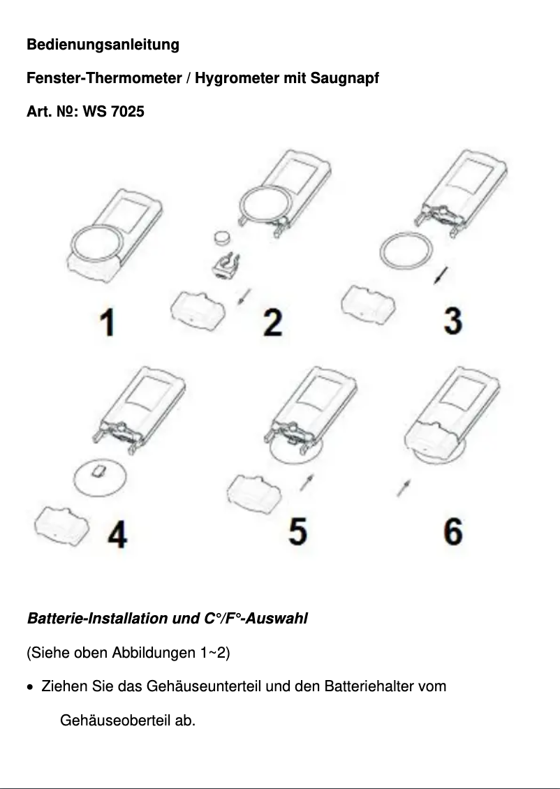 Page 1 de la notice Manuel utilisateur Techno Line WS 7025
