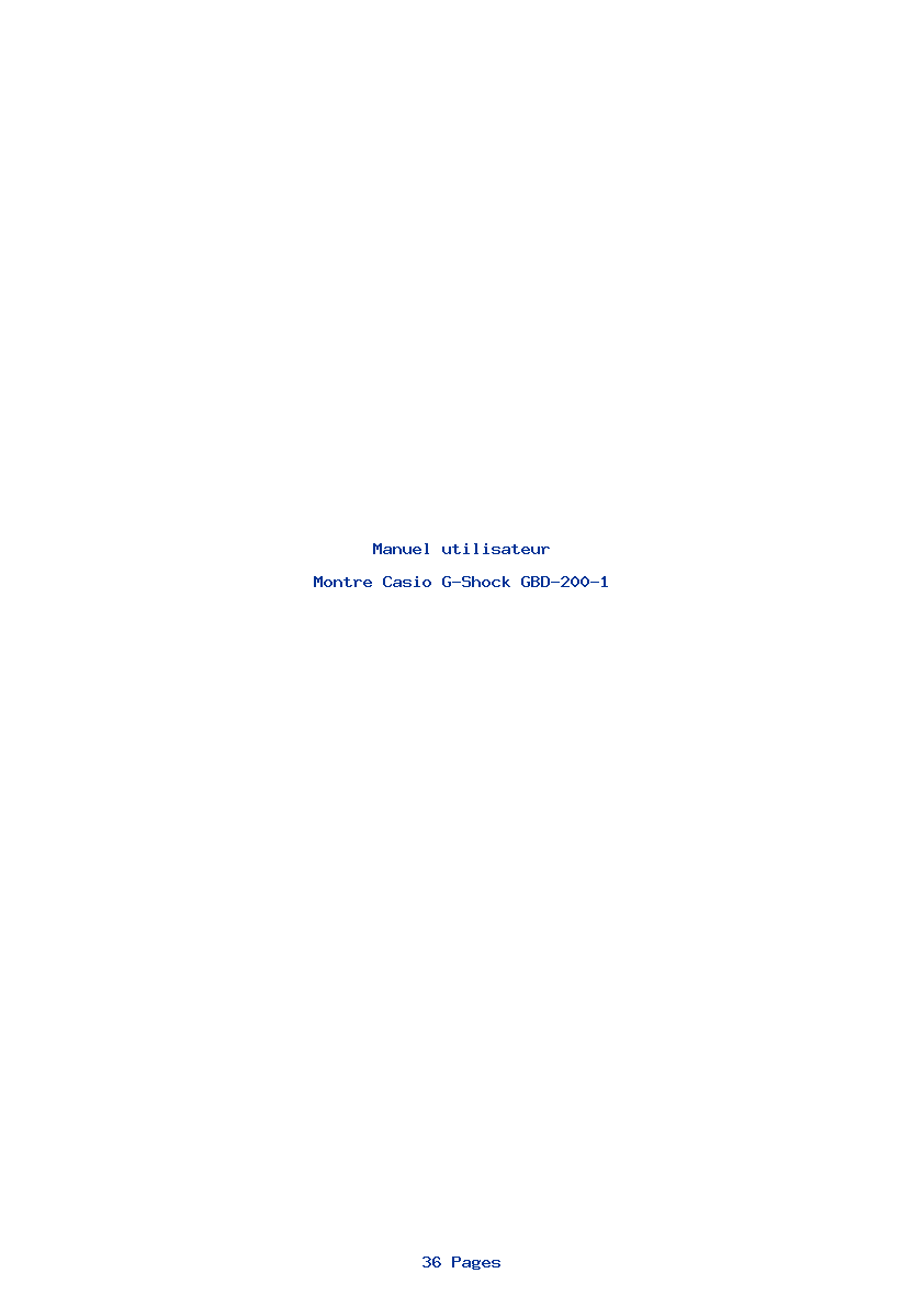 Page 1 de la notice Manuel utilisateur Casio G-Shock GBD-200-1