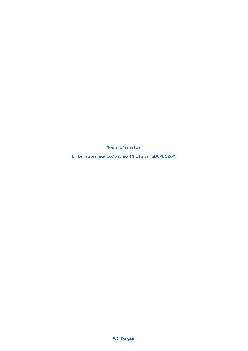 Page 1 de la notice Mode d'emploi Philips SBCVL1200