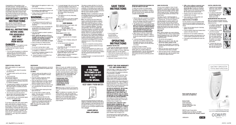 Página 1 del manual Manual de usuario Conair Total Body E20R