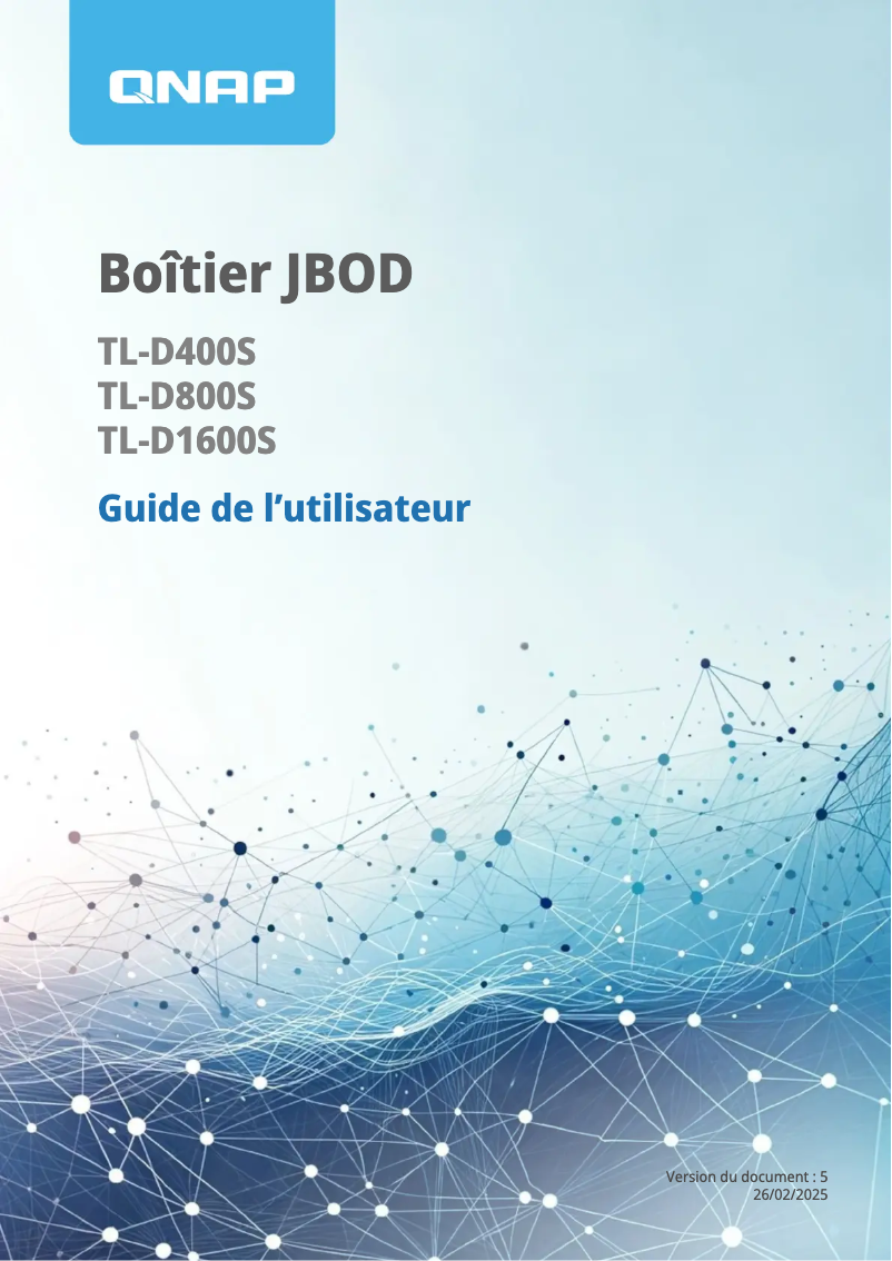 Page 1 de la notice Manuel utilisateur QNAP TL-D1600S