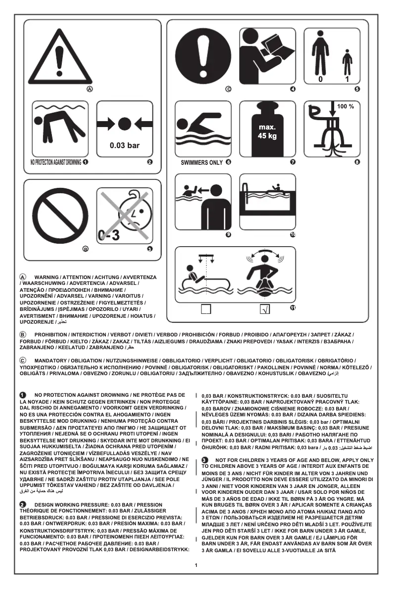 Page 1 de la notice Manuel utilisateur Bestway 41443