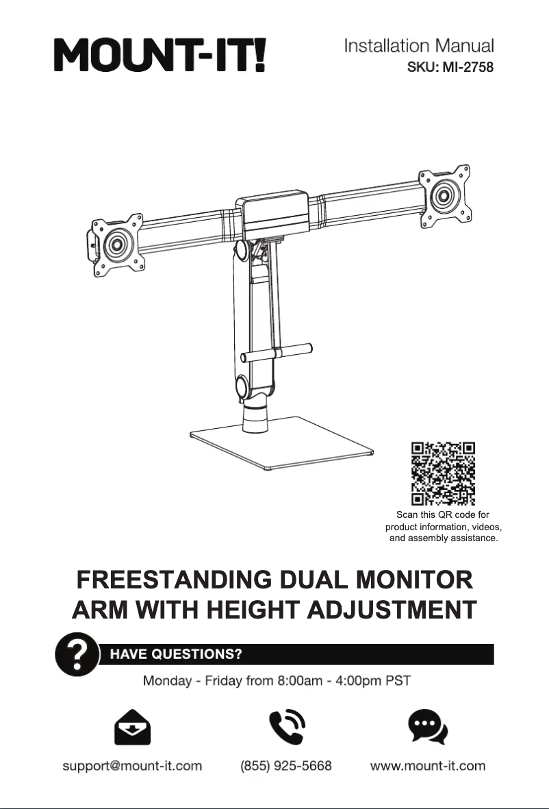 Page 1 de la notice Manuel utilisateur Mount-It! MI-2758