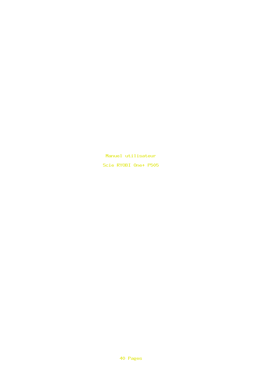 Page 1 de la notice Manuel utilisateur RYOBI One+ P505