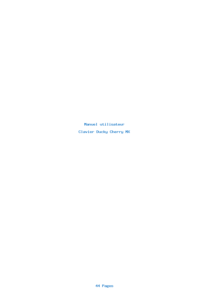 Page 1 de la notice Manuel utilisateur Ducky Cherry MX