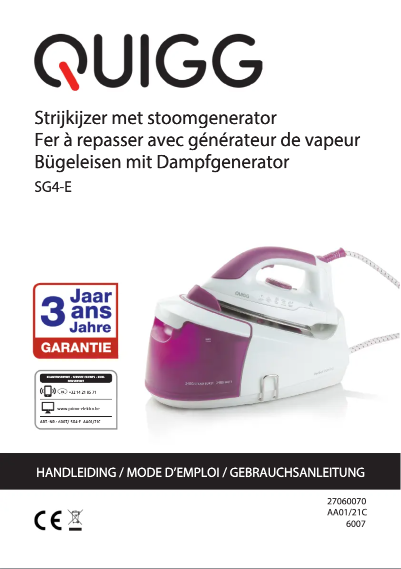 Page 1 de la notice Manuel utilisateur Primo SG4