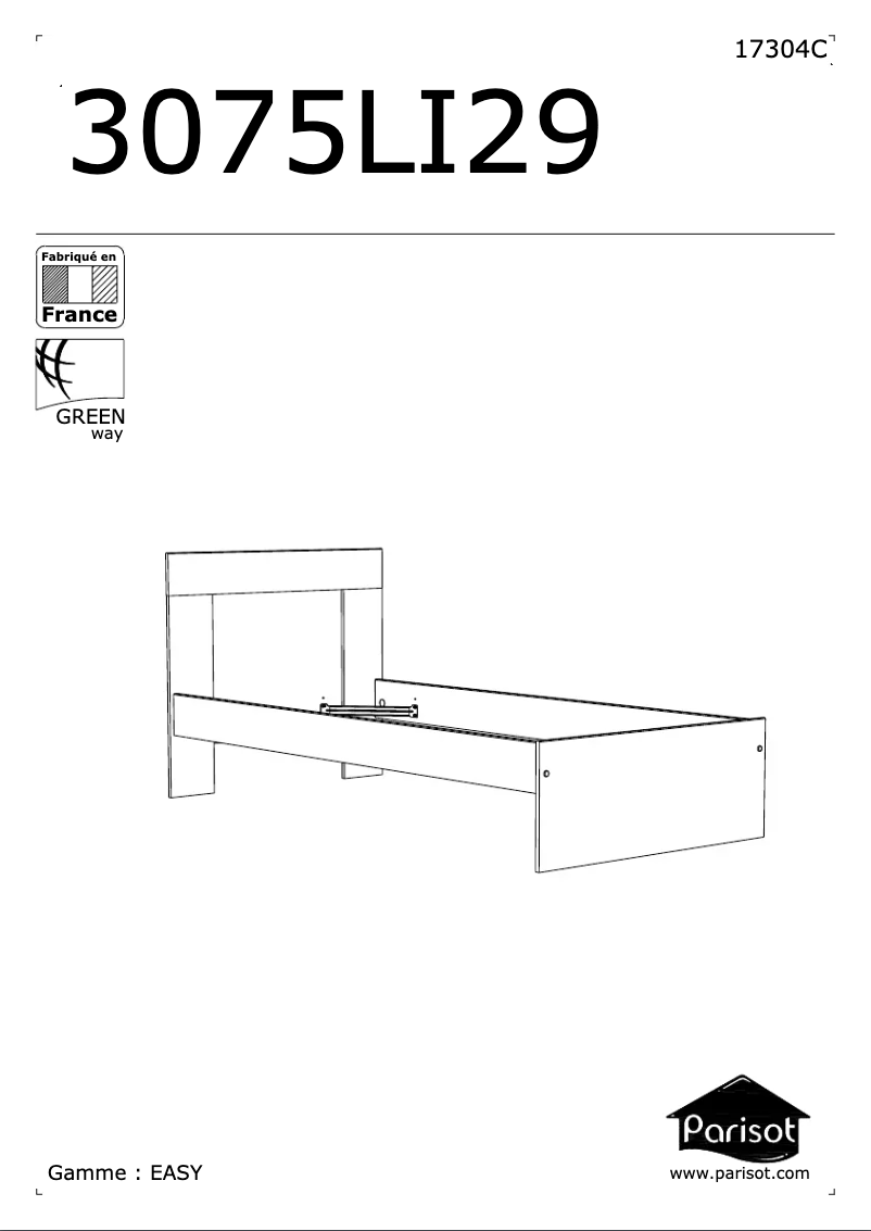 Page 1 de la notice Manuel utilisateur Parisot Easy 3075LI29