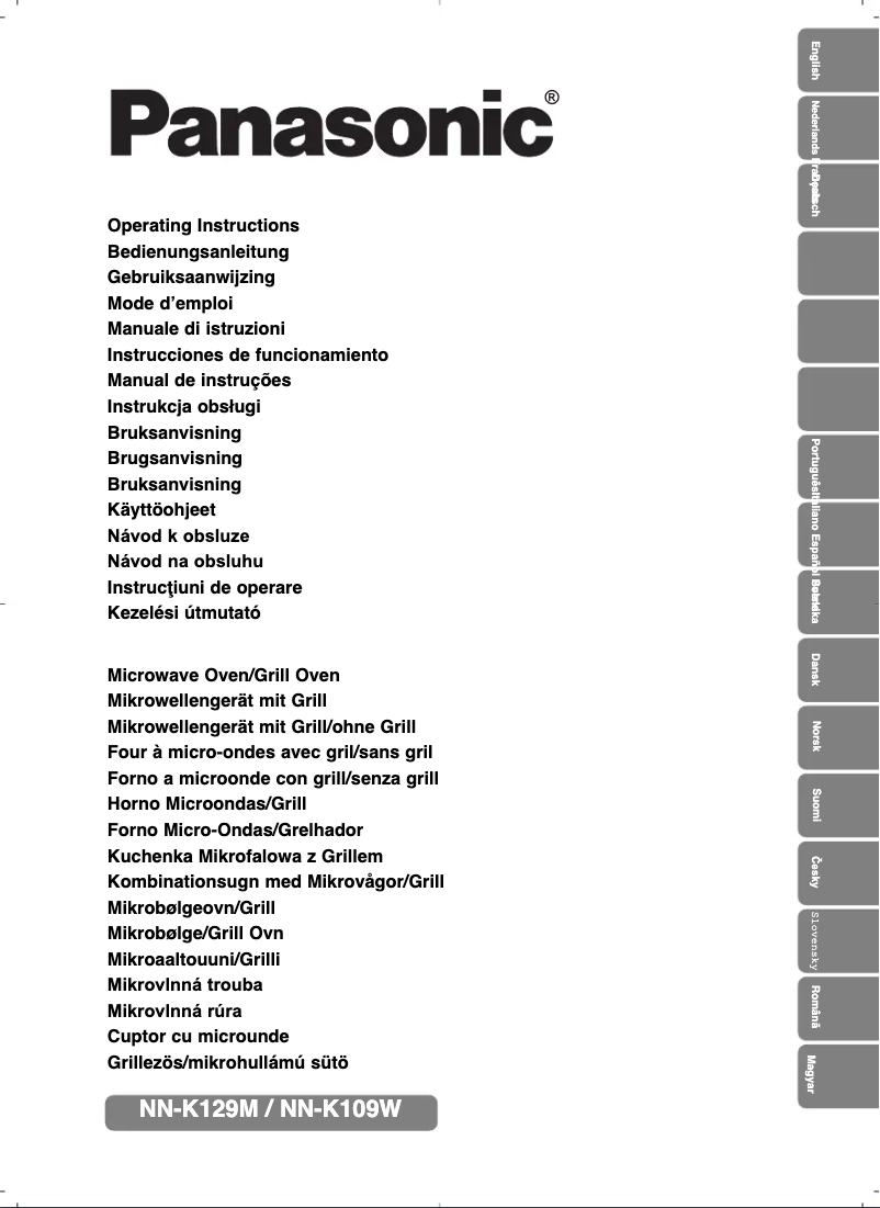 Page 1 de la notice Manuel utilisateur Panasonic NN-K109