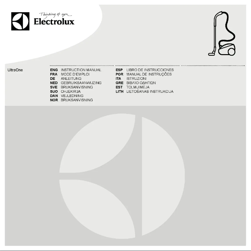 Page 1 de la notice Manuel utilisateur Electrolux UltraOne ZUOERGO