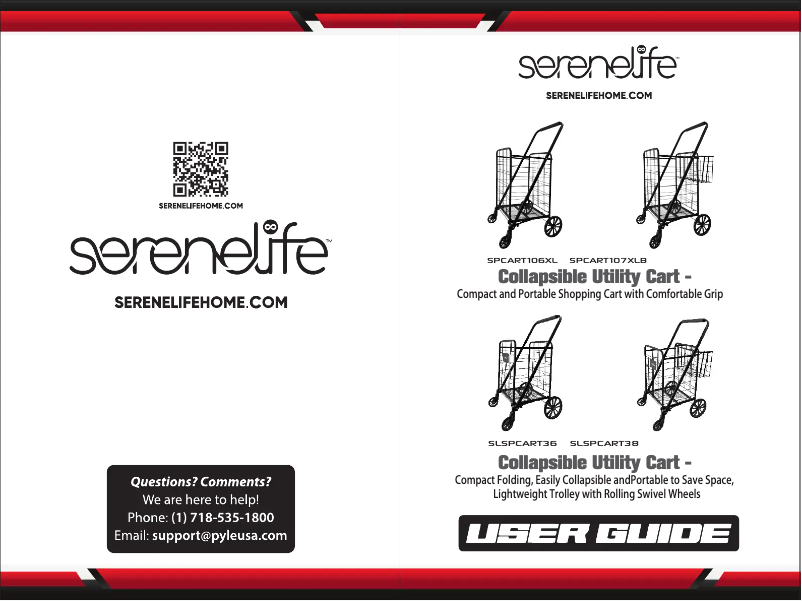 Page 1 de la notice Manuel utilisateur SereneLife SPCART106XL