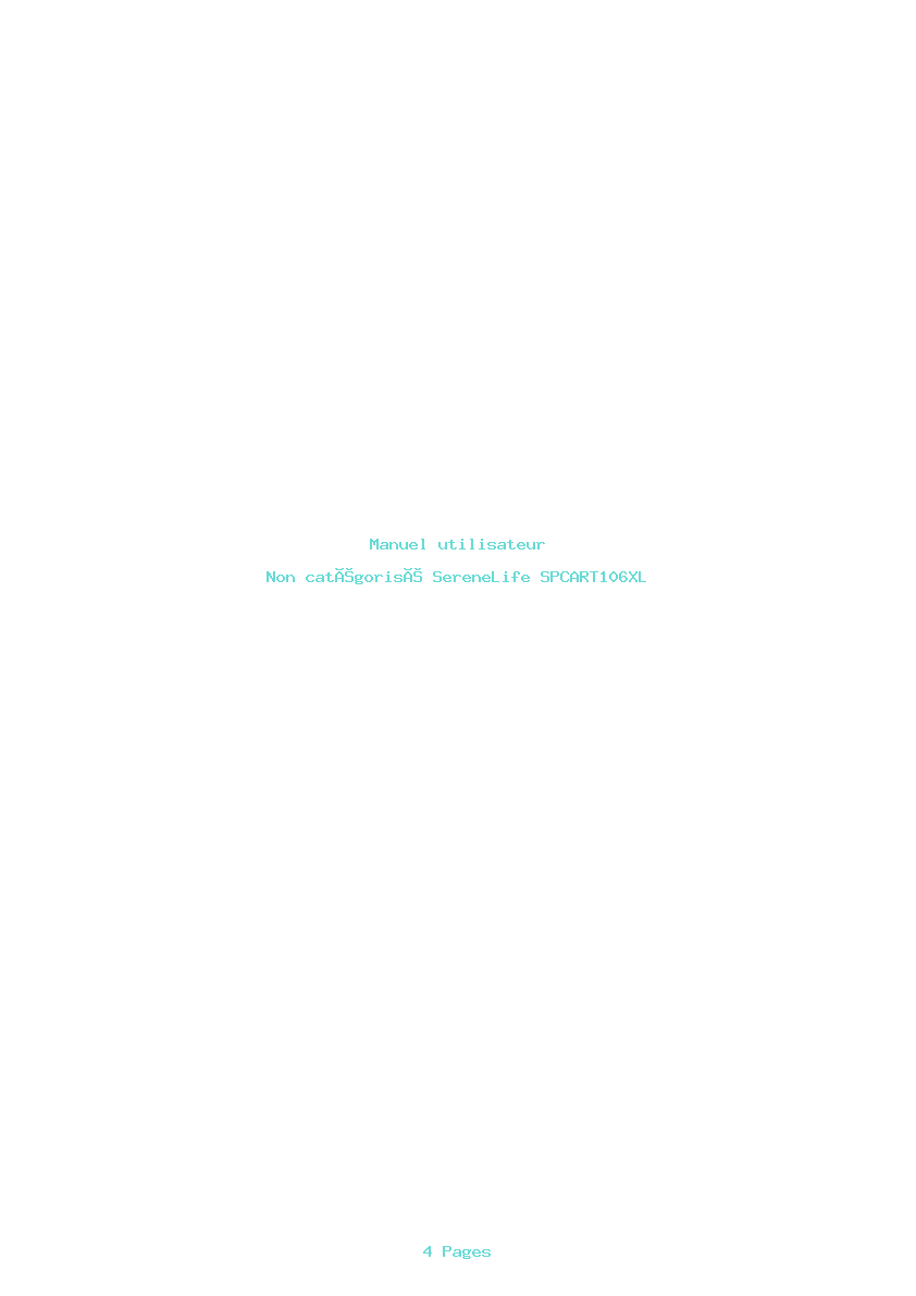 Page 1 de la notice Manuel utilisateur SereneLife SPCART106XL
