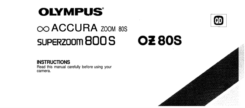 Page 1 of the manual User Manual Olympus Super Zoom 800S